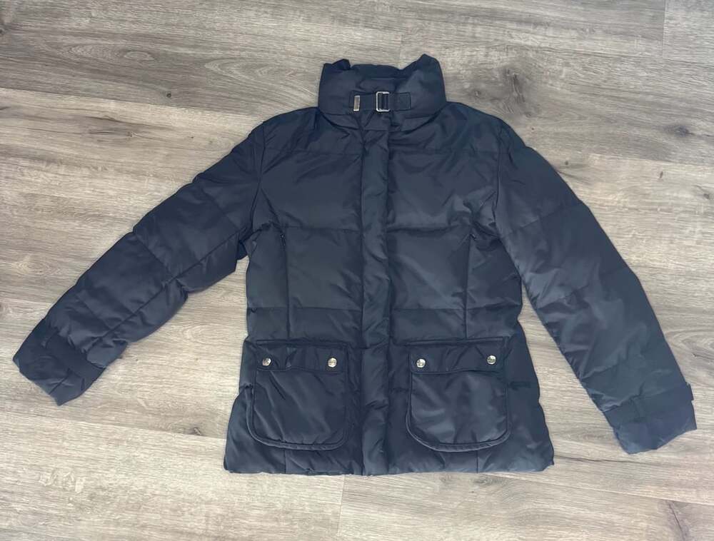 Guess Puffer Jacket Size S Black Fleece Lined Faux Down Winter Coat